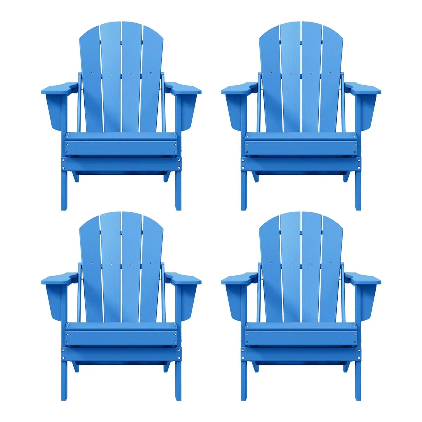 Outdoor Folding Poly Adirondack Chair (Set of 4), Orange, Customized