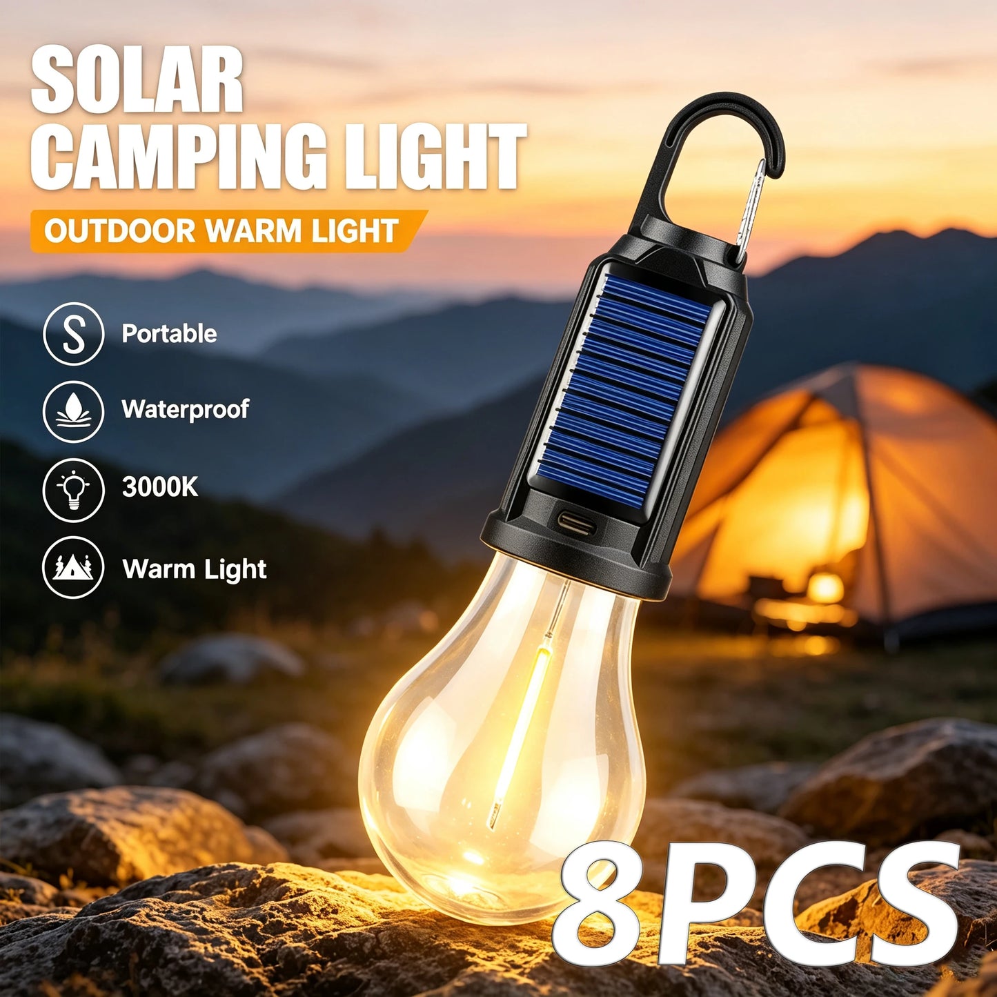 USB Rechargeable Outdoor  LED Lamp Bulbs High Brightness Emergency Light Hook Up Camping Fishing Portable Lantern Night Lights