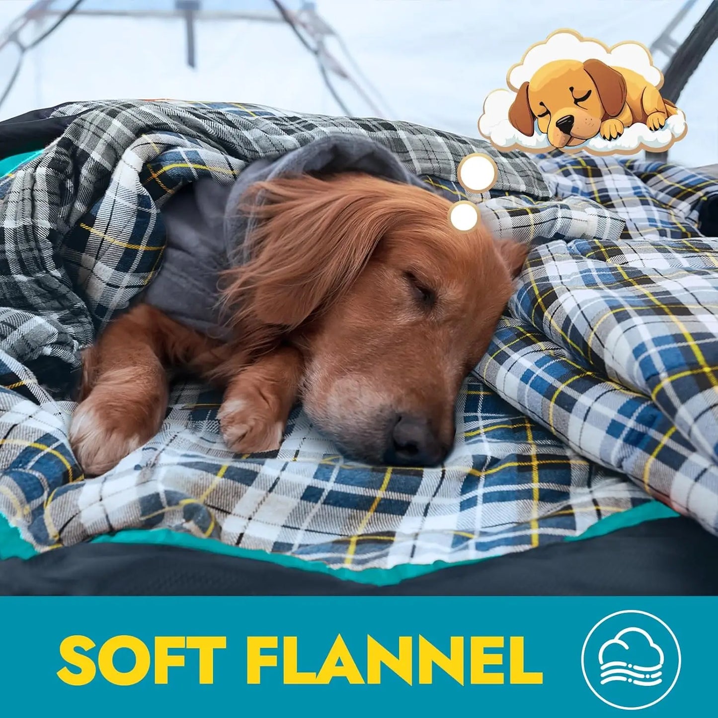 Flannel Sleeping Bag for Adults Kids, Camping Backpacking in Cold & Warm Weather with Compression Sack