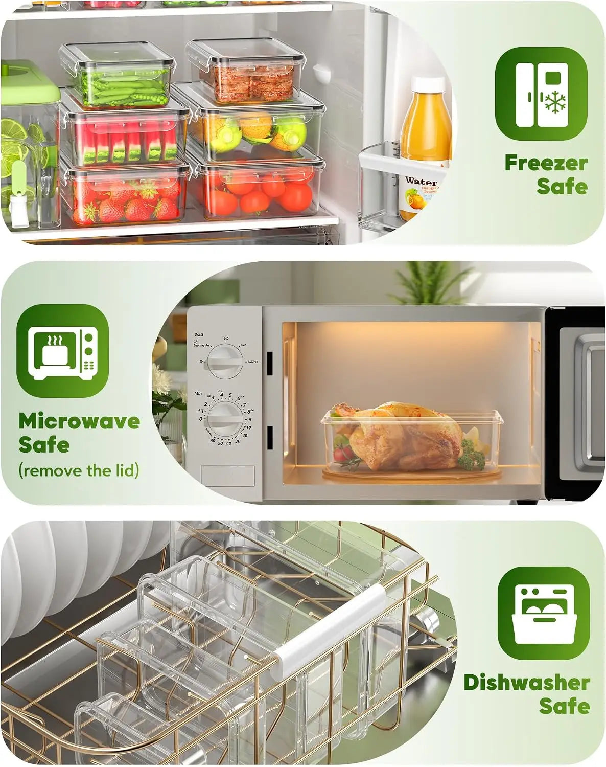 KEMETHY 70 PCS Food Storage Containers with Lids(35 Containers & 35 Lids), BPA-Free Plastic Food Containers for Kitchen Storage, Leak Proof, Reusable Meal Prep Containers with Labels & Pen