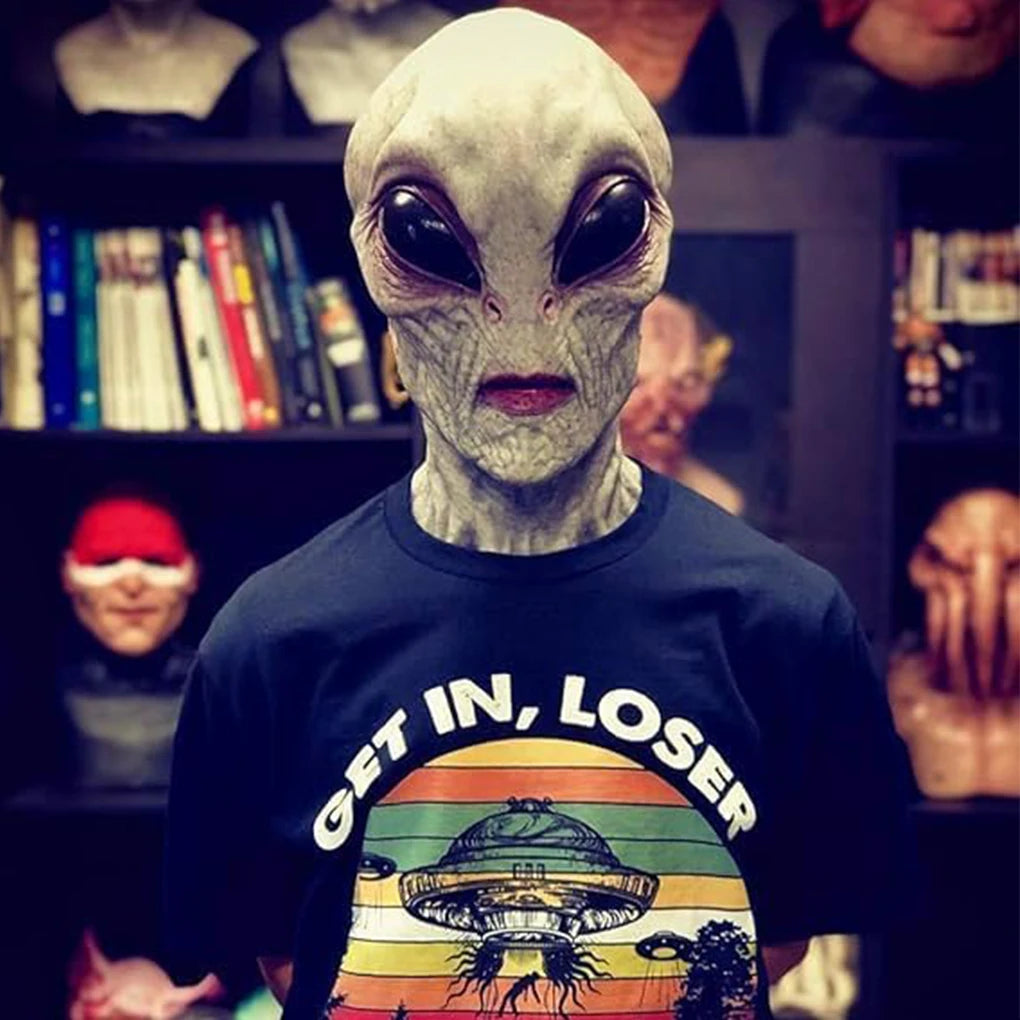Latex Masquerade Alien Mask Add Of Mystery To Look Christmas Halloween Simulation Latex Mask