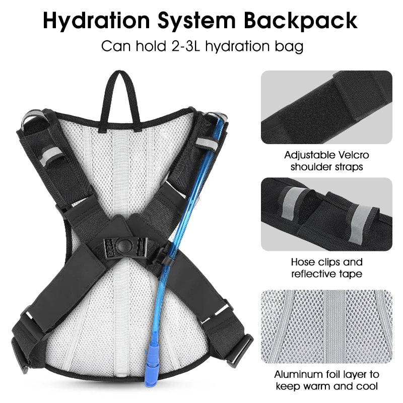 10L Cycling Hydration Backpack Ergonomic Cross Harness Climbing Hiking Outdoor Sport Travel Reflective Backpack