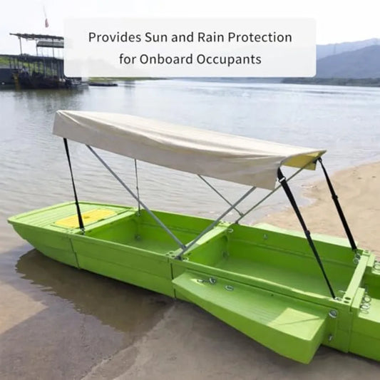 Fishing Boat Folding Pontoon Boat Fits in Trunk - Portable Modular Kayak Seats 2-6 Motor-Ready Sturdier Than Inflatable Boats -