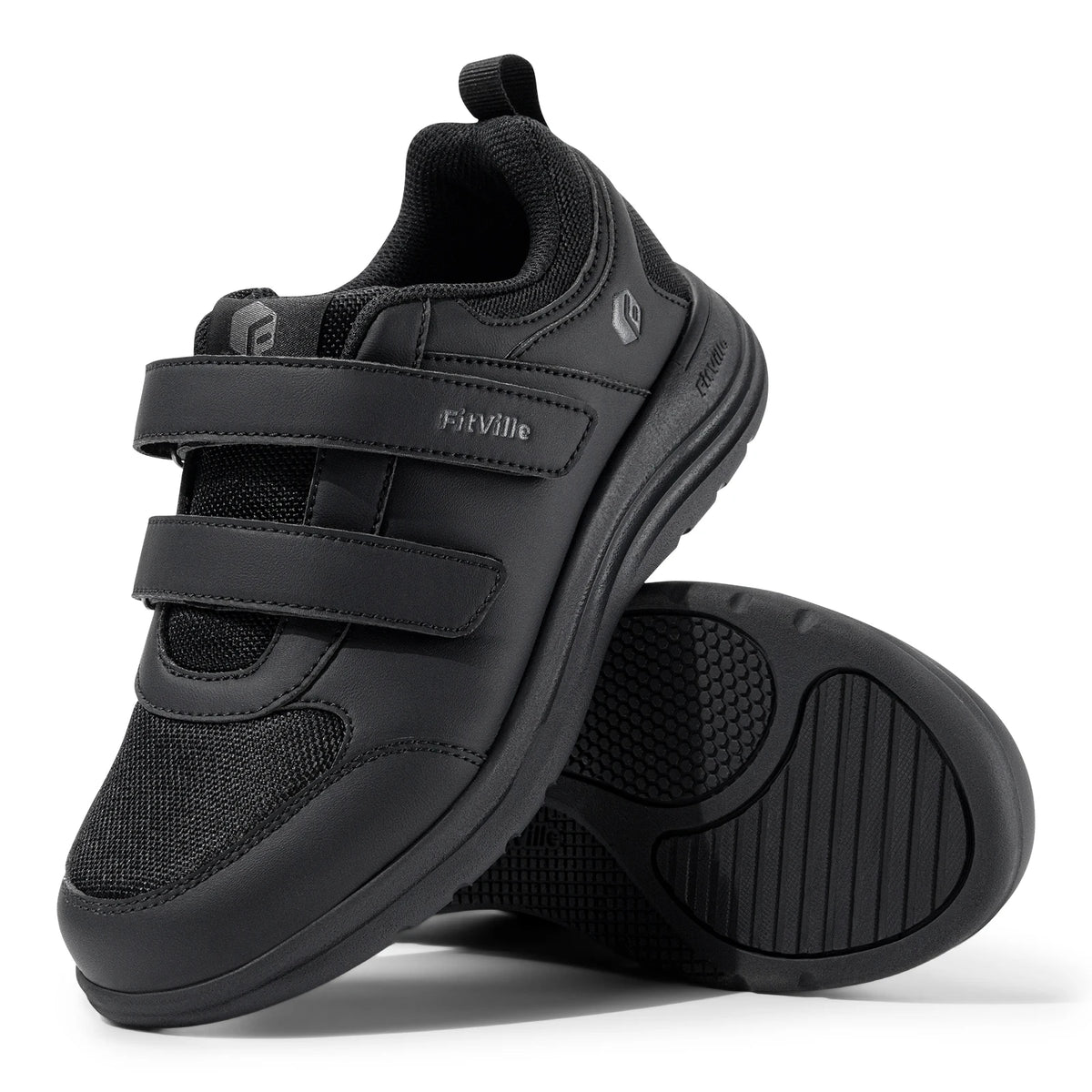 FitVille Wide Width Diabetic Shoes For Women Swollen Feet Lightweight Adjustable Strap Comfortable Elderly People Walking Shoe