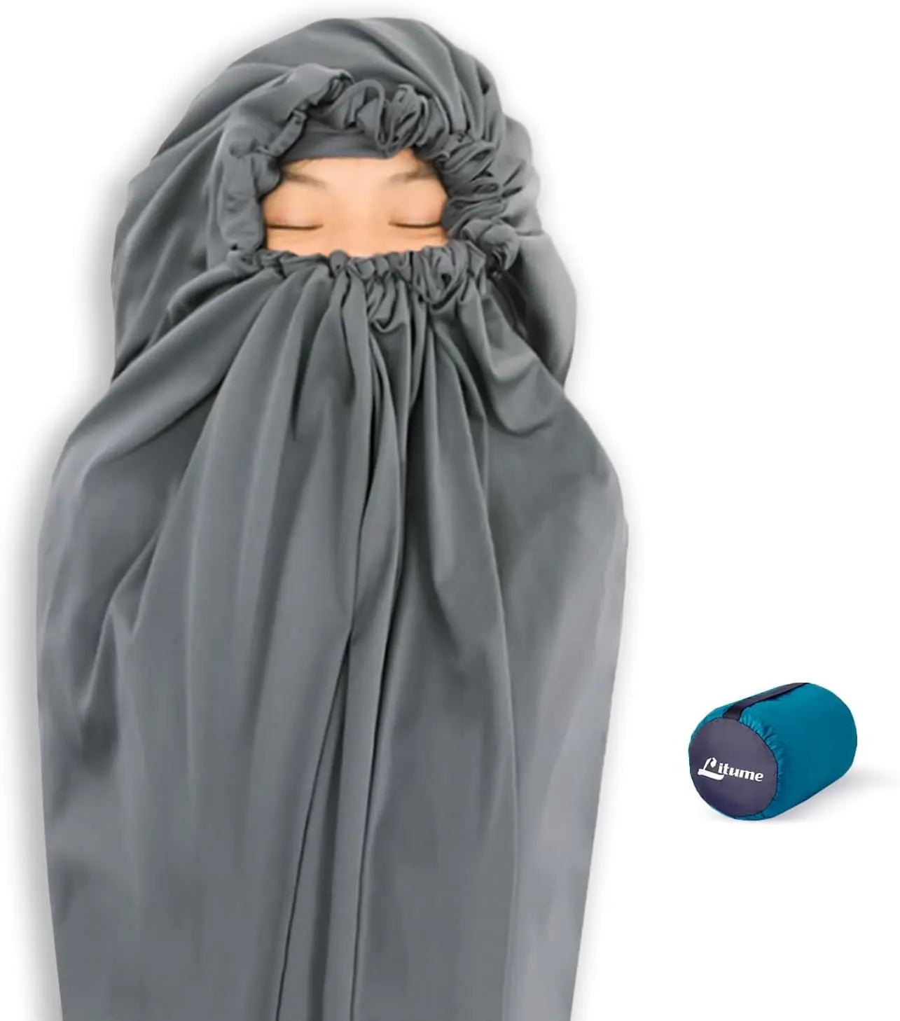 Sleeping Bag Liner Adds 22°F Warmth, Mummy Sack for Camping & Travel in Cold Weather