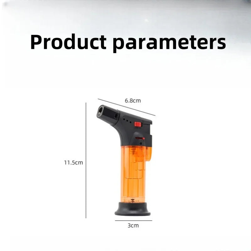 Outdoor Portable High Temperature Welding Gun Butane Gas Torch Lighter Transparent Gas Window BBQ Kitchen Turbo Cigar Lighters