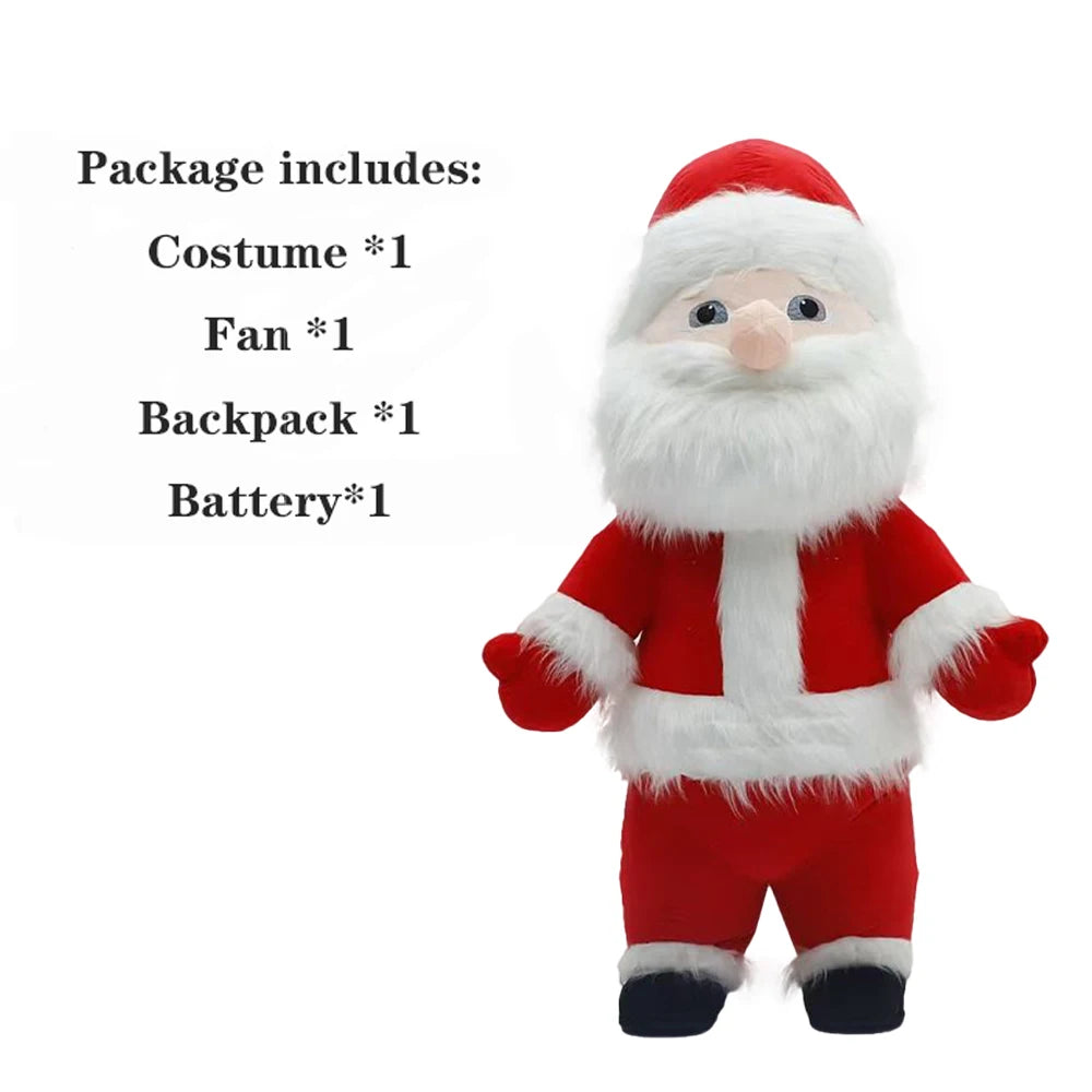 2.6m Santa Claus Snowman Inflatable Costume Mascot Parade Adult Character Cosplay Christmas Party Event Plush Set