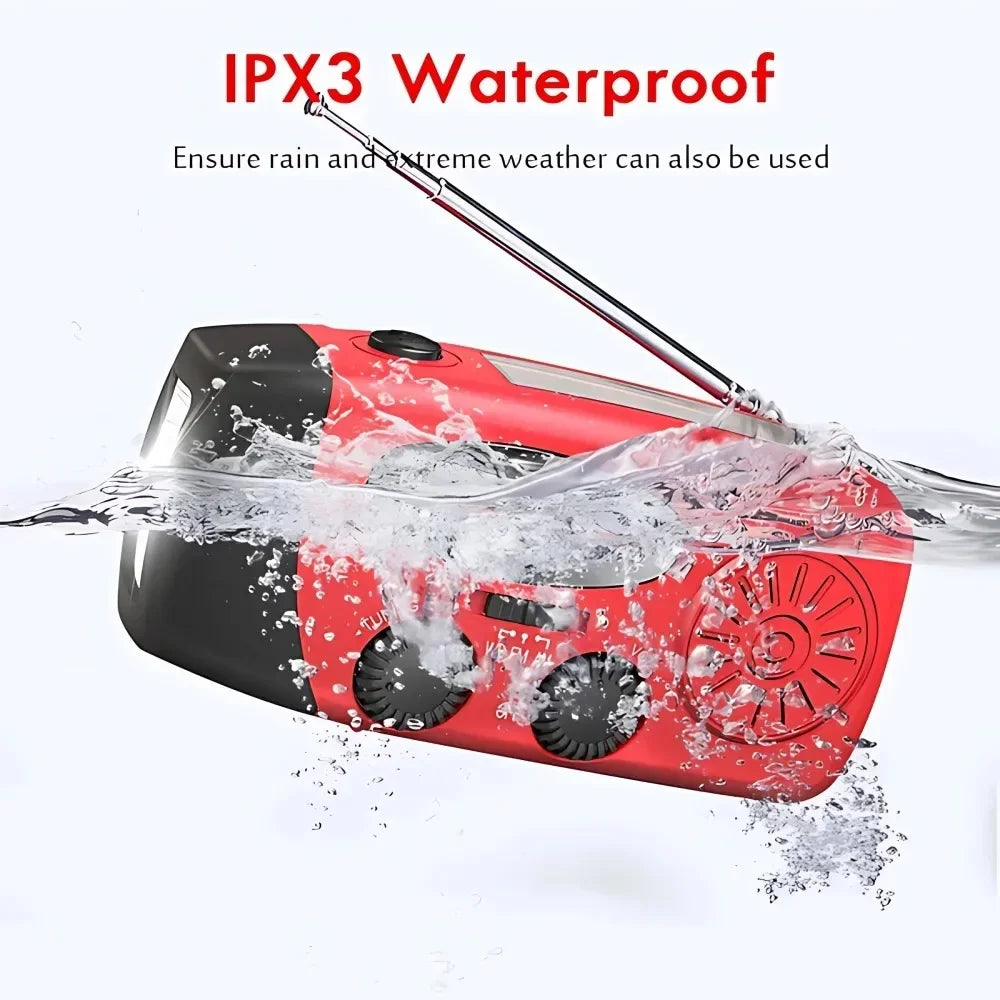 Portable Solar Hand Crank Emergency Radio 2000mAh Power Bank FM AM NOAA Weather Alert LED Flashlight Survival Kit Hurricane Supplies Emergency Preparedness for Home Blackout Severe Weather Camping Outdoor