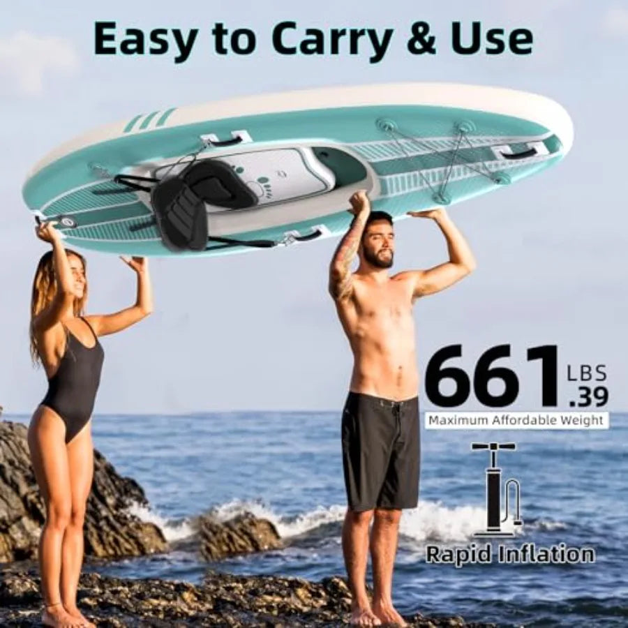 2-Person Inflatable Kayak with Drop-Stitch Floor Lightweight Portable Durable Solo Kayak for Fishing Touring and Recreation