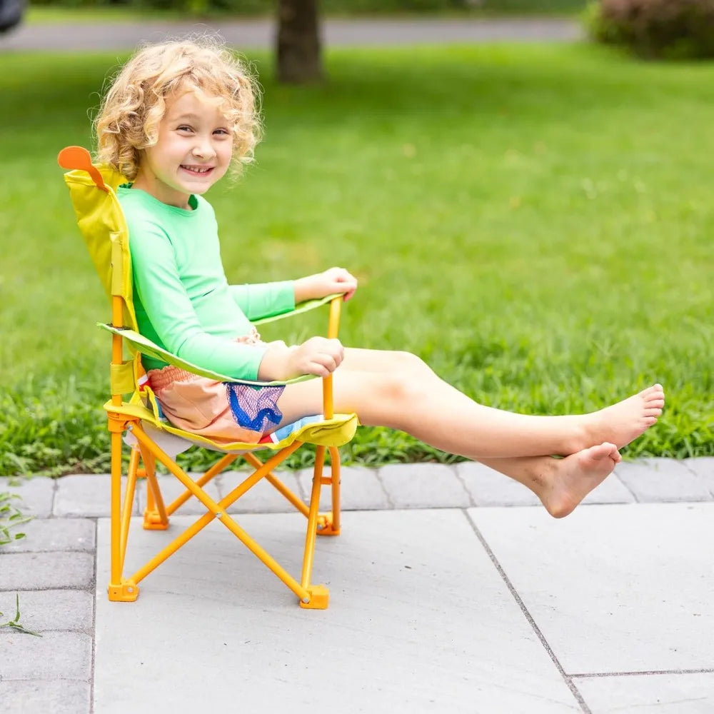 Kids Folding Outdoor Camping Chair with Bug Design Easy Setup Packaging