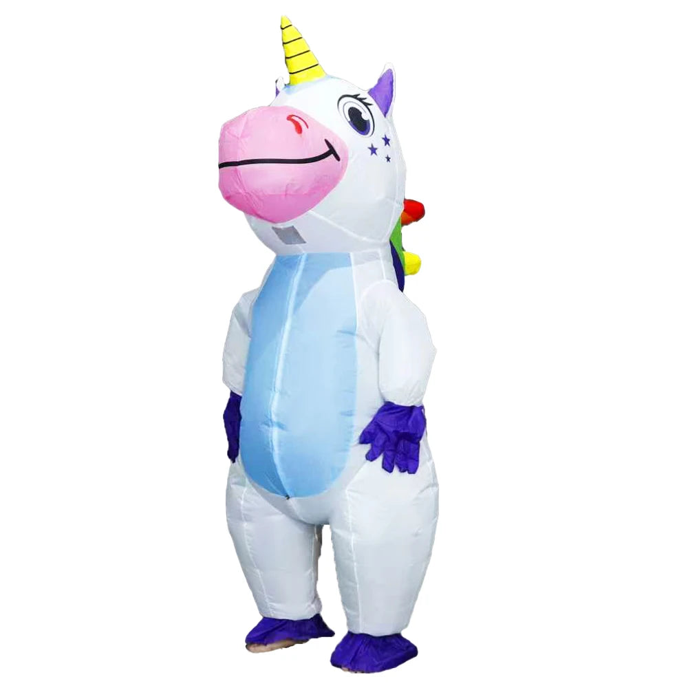Unicorn Inflatable Costume Mascot Adult Parade Character Cosplay Animal Birthday Halloween Party Event Set