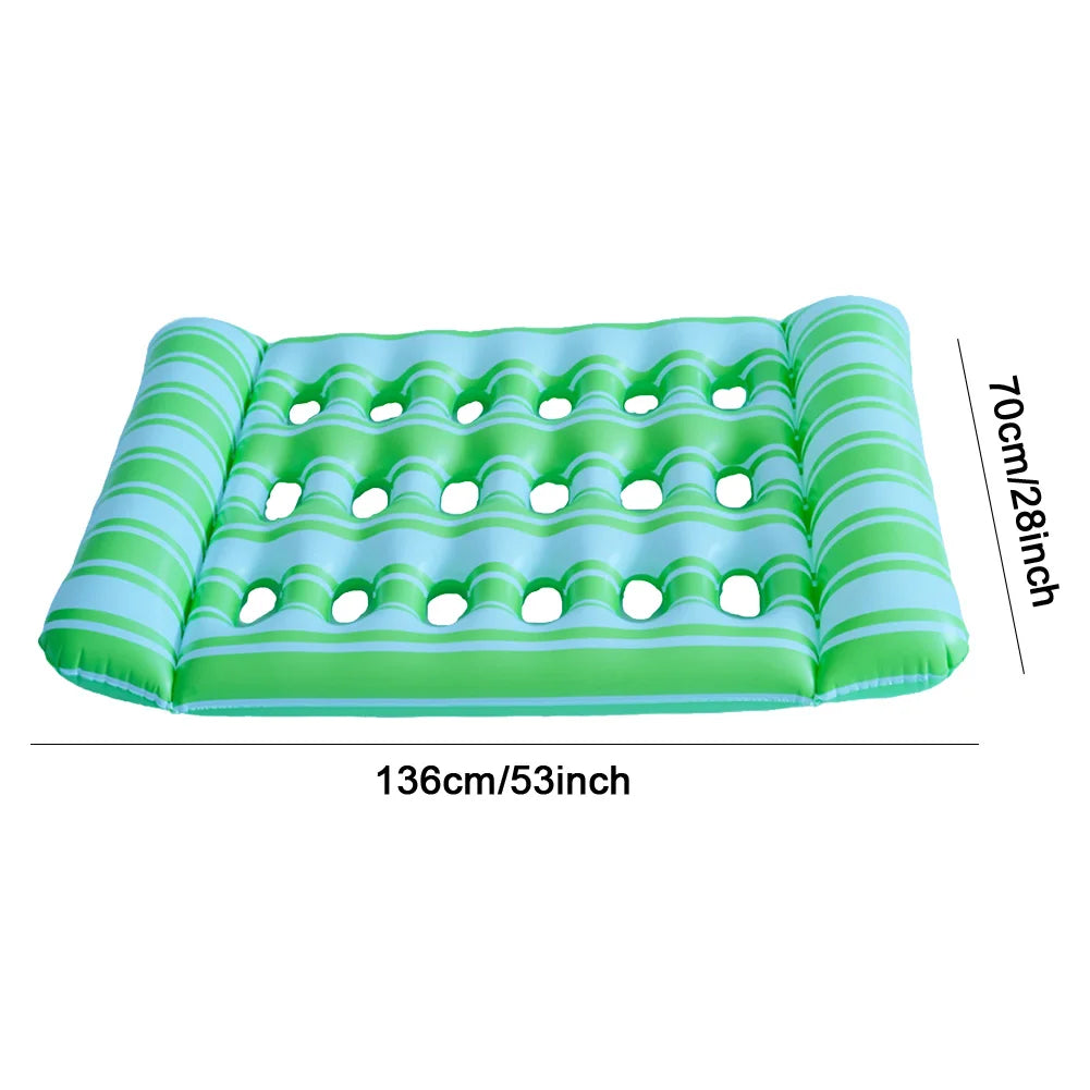 Inflatable Floating Swimming Mattress Sea PVC Hammock Recliner Chair Foldable Floating Lounger Air Mat Pool Party  Lounge Bed