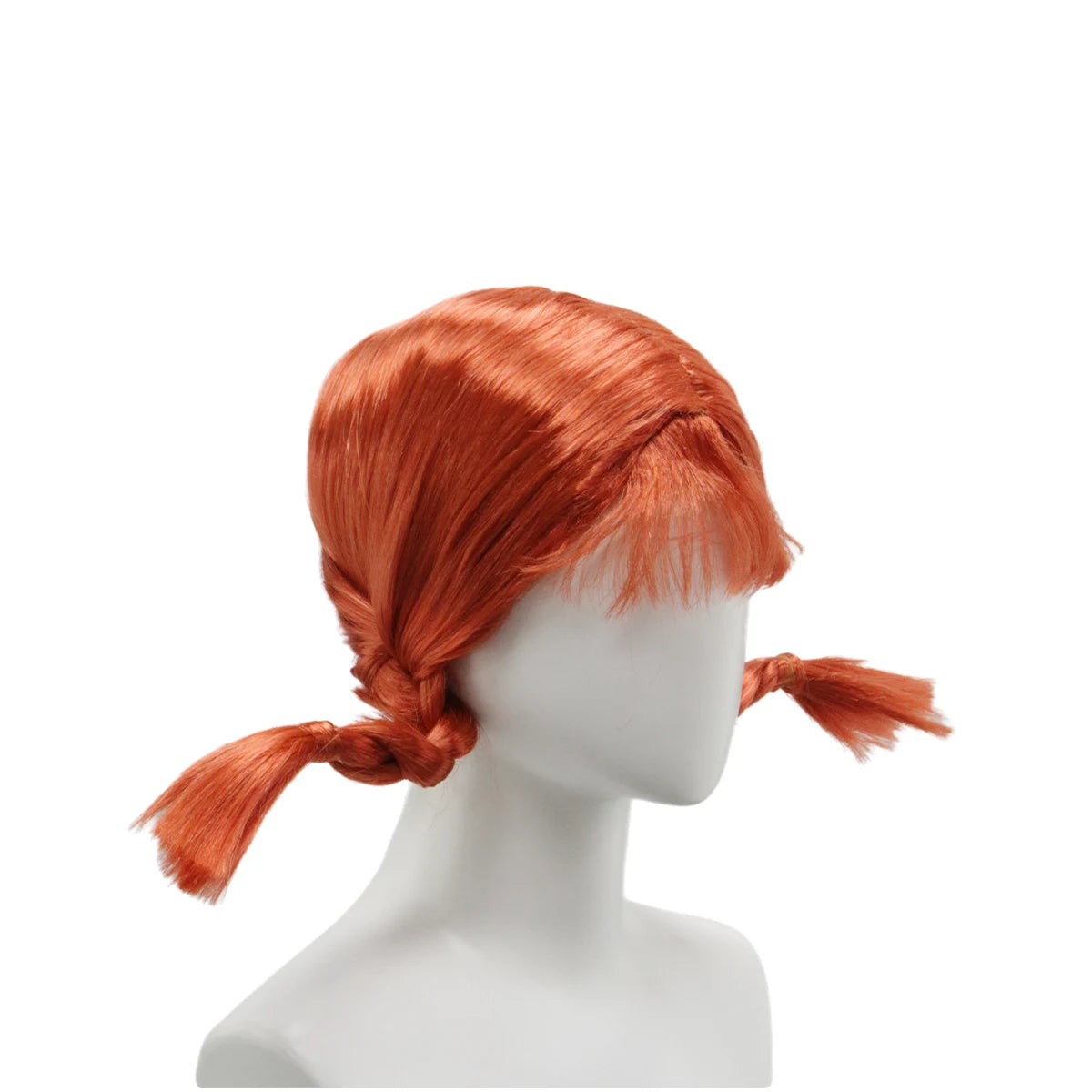 Orange Red High Quality Synthetic Fiber Heat Resistant Cosplay Wig with Bangs Double Side Braids Box Braids Outward Center Part Adjustable Cap for Women Girls Party Halloween Costume Role Play Stage Show Photo Shoot