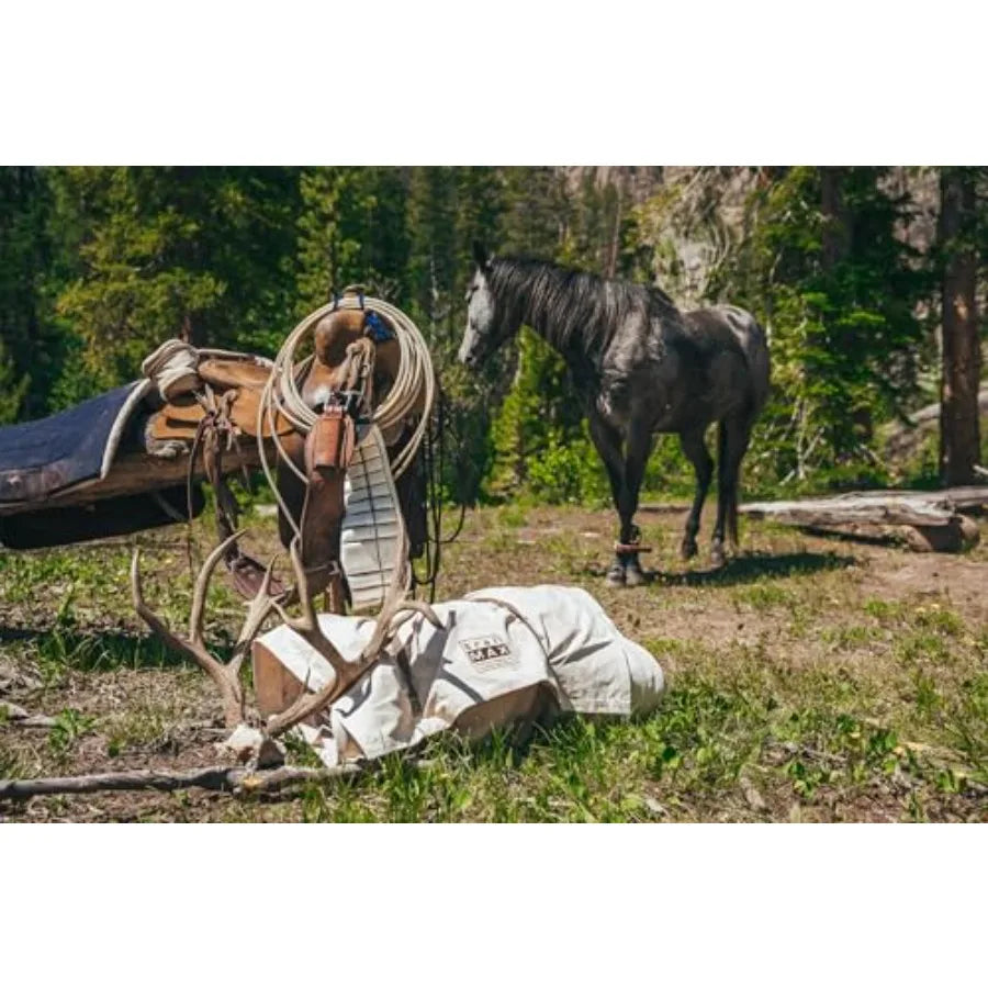 Canvas Cavalry-Style Cowboy Bedroll; Premium Lined Sleeping Bag Cover; Durable 12oz Canvas; Comfy Flannel Liner; Winter Camping