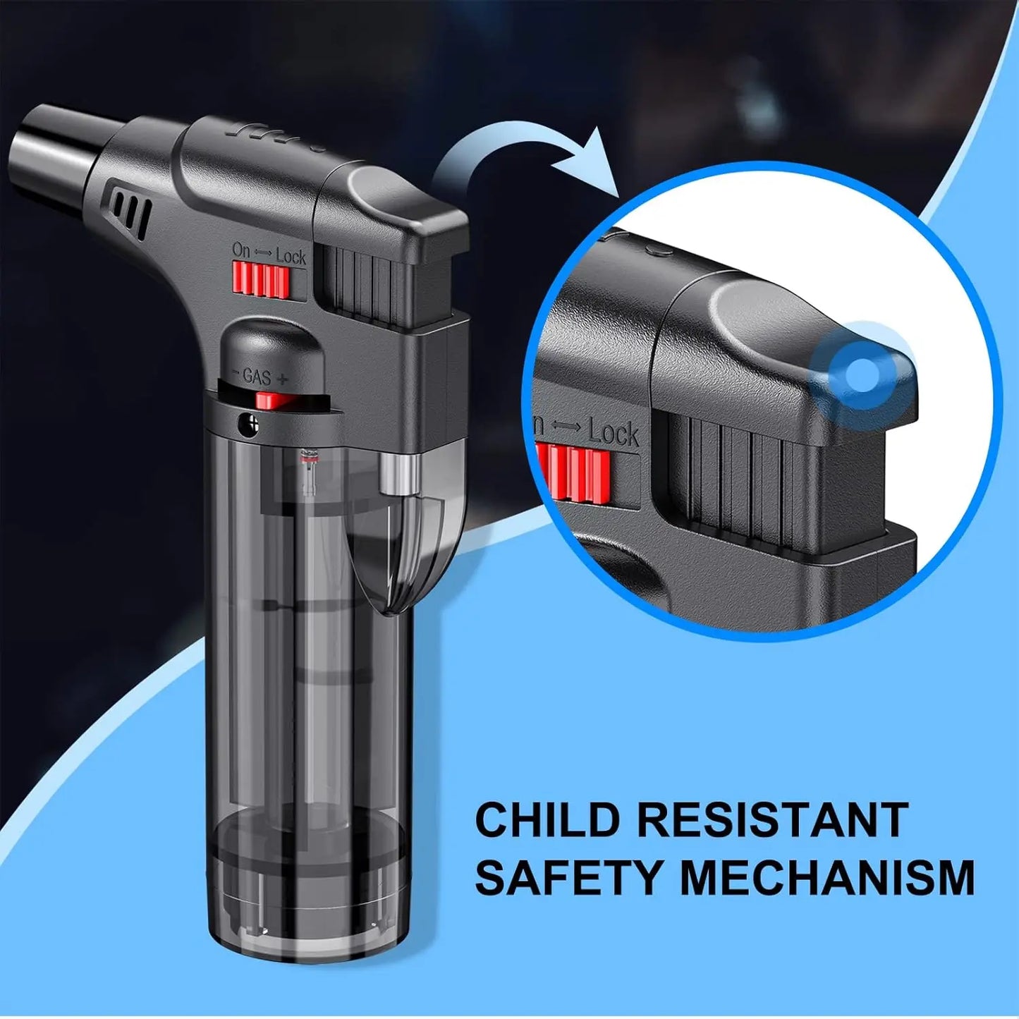 Windproof Refillable Torch Lighters, 4-Pack for Candles, Grills & Camping, Safe & Durable