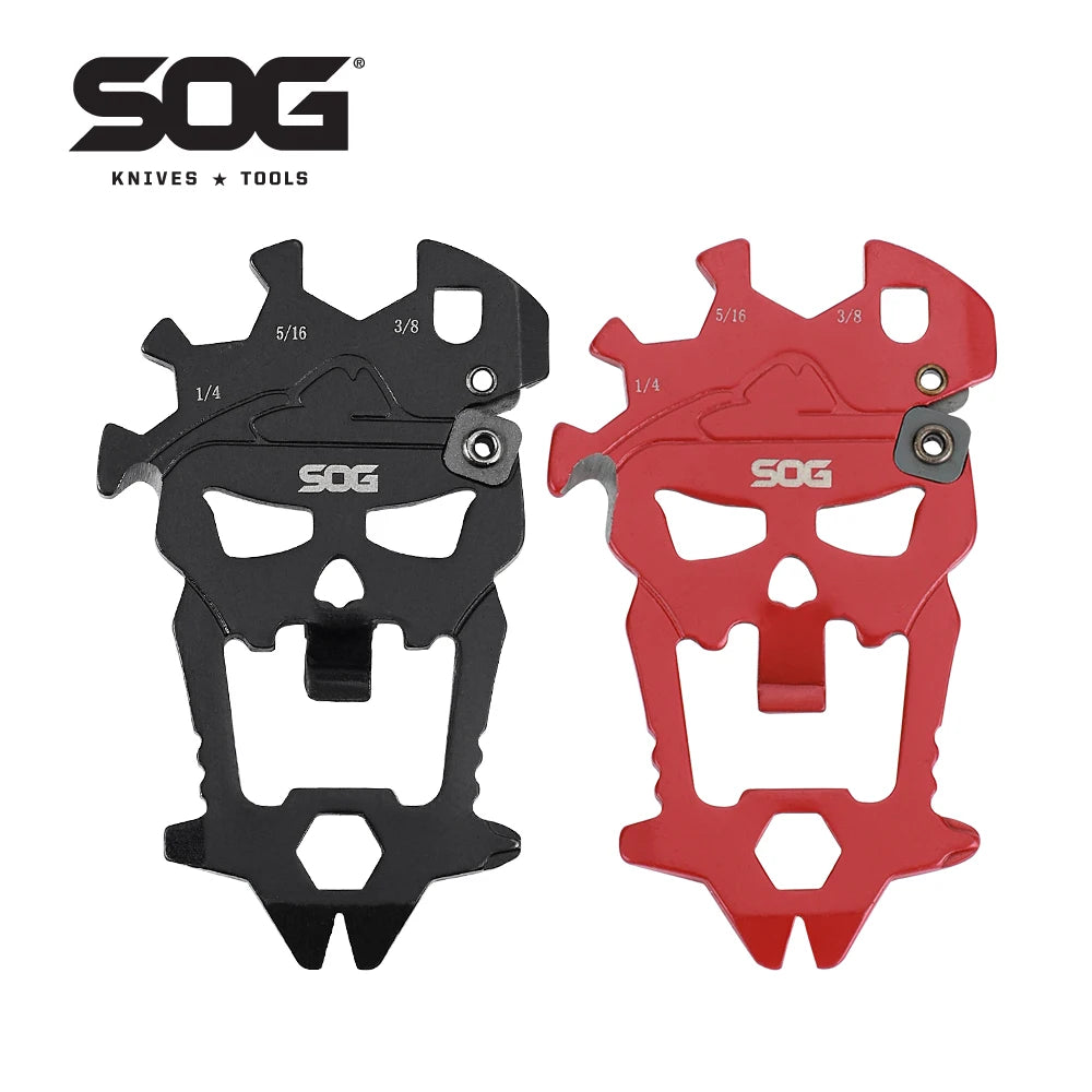SOG 12 in 1 MACV EDC Multi-tool Stainless Steel Keychain Pocket Gadget Portable Mini Multifunctional Tools with Bottle Opener Screwdriver Wrench Cutter For Cycling Camping Outdoor DIY Household Emergency Repair Men / Women Gi