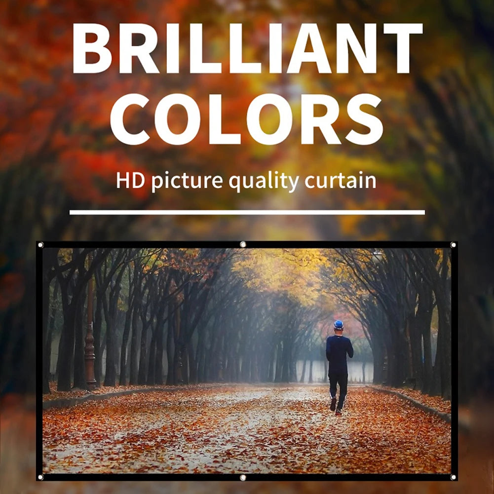 Portable Projector Screen Simple Curtain Anti-Light 60/70/80/100/120 Inches Projection Screens for Home Outdoor Office Projector