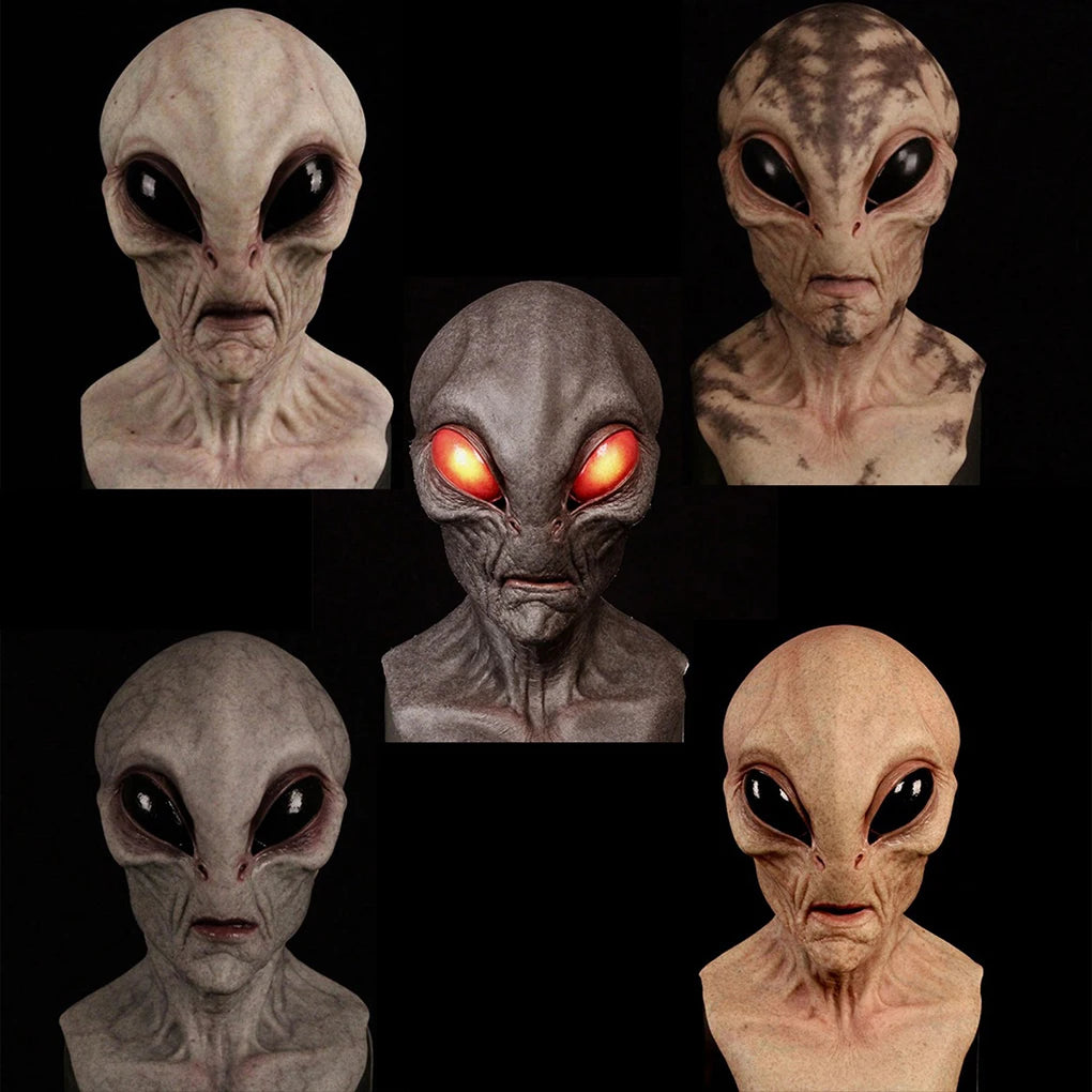 Latex Masquerade Alien Mask Add Of Mystery To Look Christmas Halloween Simulation Latex Mask