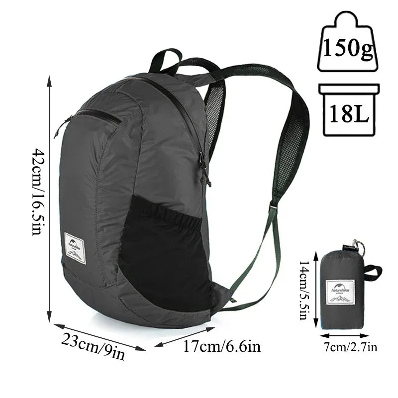 Ultra Lightweight 18L Camping Backpack Portable Waterproof Nylon Bags Man Outdoor Hiking Sports Travel Backpack