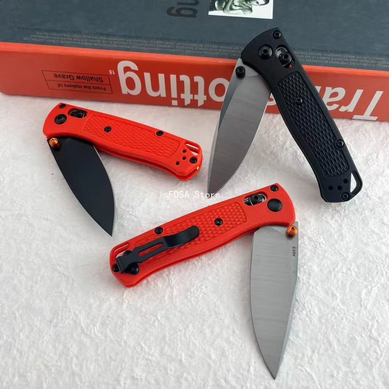 BM 533 BUGOUT Outdoor Folding Knife Camping Foldable Lightweight Hiking Fishing Utility Knives High Hardness S30V Stainless Steel Folding Knife EDC Wilderness Climbing Mountaineering Portable Tools Nylon Wave Fiber Handle Kni