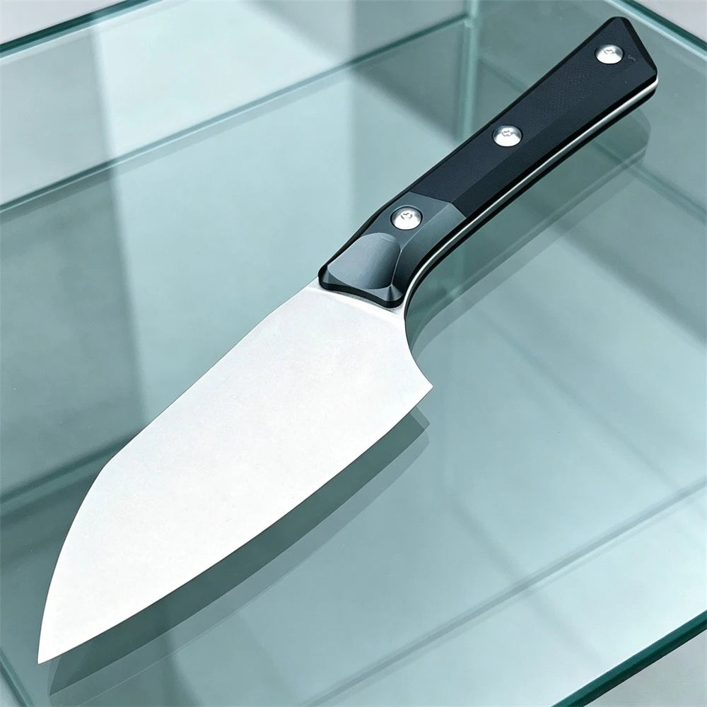 Full Tang Fixed Blade Knife, Premium G10 & Aluminum Alloy Handle, Utility Tool for Outdoor Camping Hunting and Kitchen Cutting