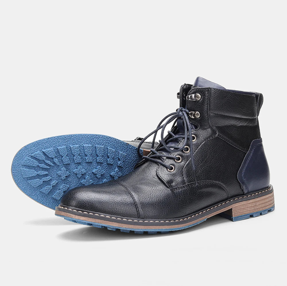 Spring Leather Boots with Zipper Classical Men Boots 2026 Fashion Comfortable Ankle Boots