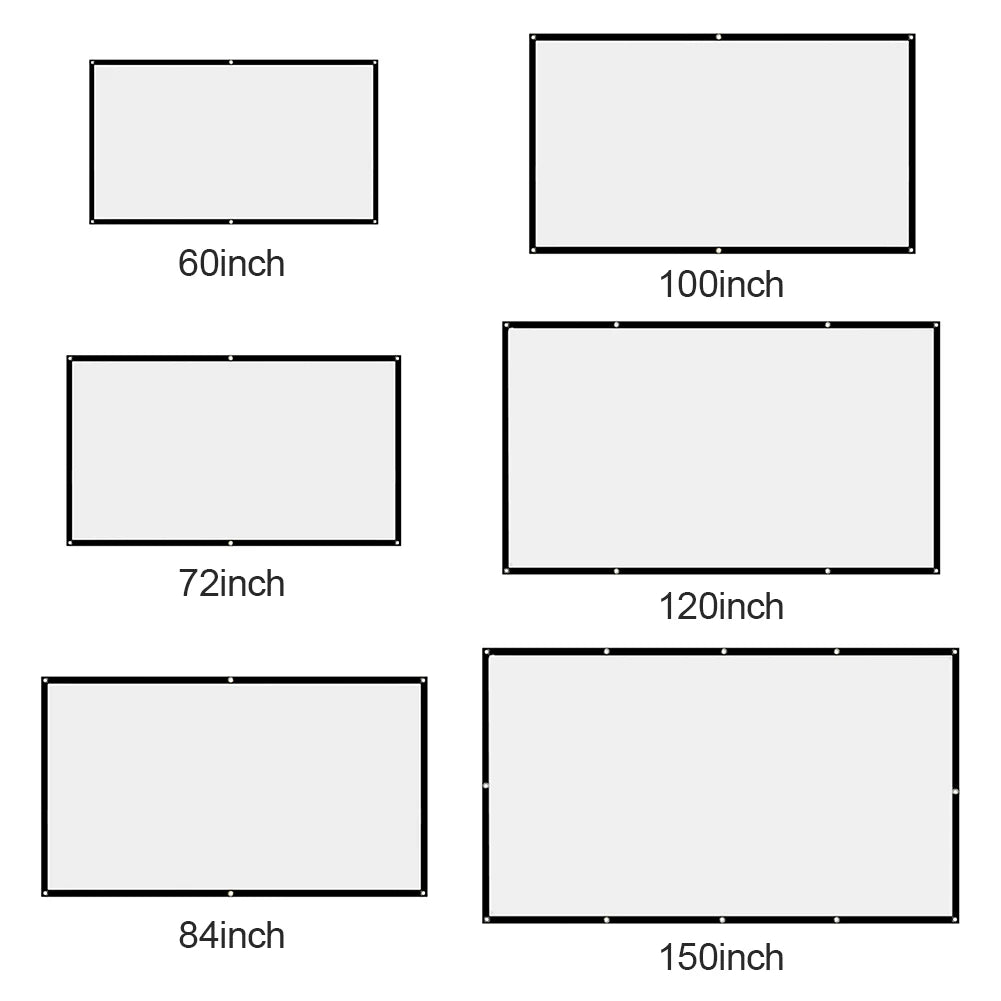 Portable Projector Screen Simple Curtain Anti-Light 60/70/80/100/120 Inches Projection Screens for Home Outdoor Office Projector