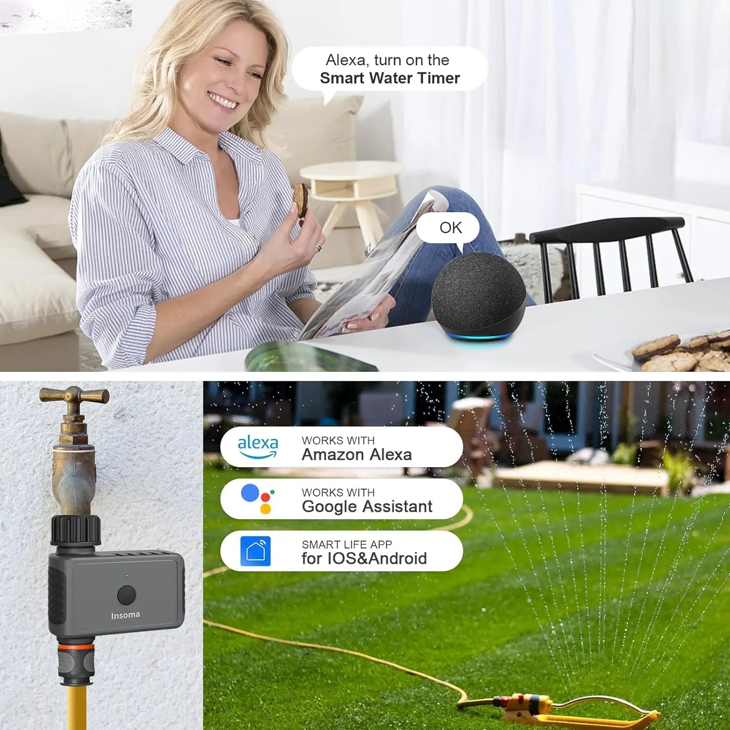 Wifi Automatic Sprinkle Timer Remote Garden Water Timer Smart Irrigation Watering System Hose Control Unit Support Alexa