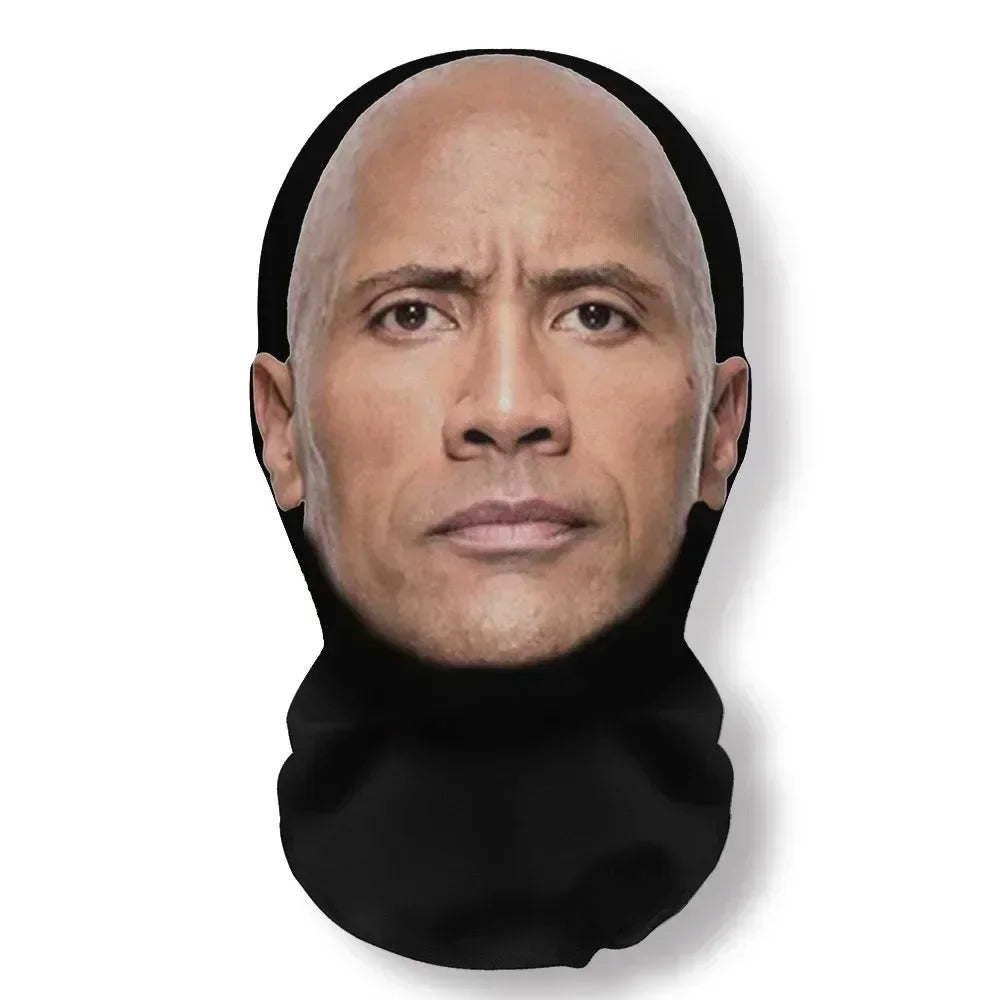 3D Seamless Perspective Funny Celebrity Face Mask Unisex Sunscreen Headcovers Halloween Cosplay Headwear
