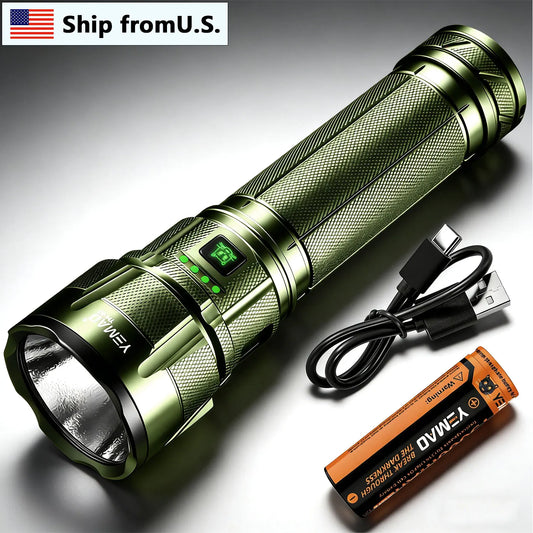 15000mAh Rechargeable Flashlights High Lumens,2800LM Bright LED Flashlight Powered Flash Light,Waterproof Handheld Flash lights