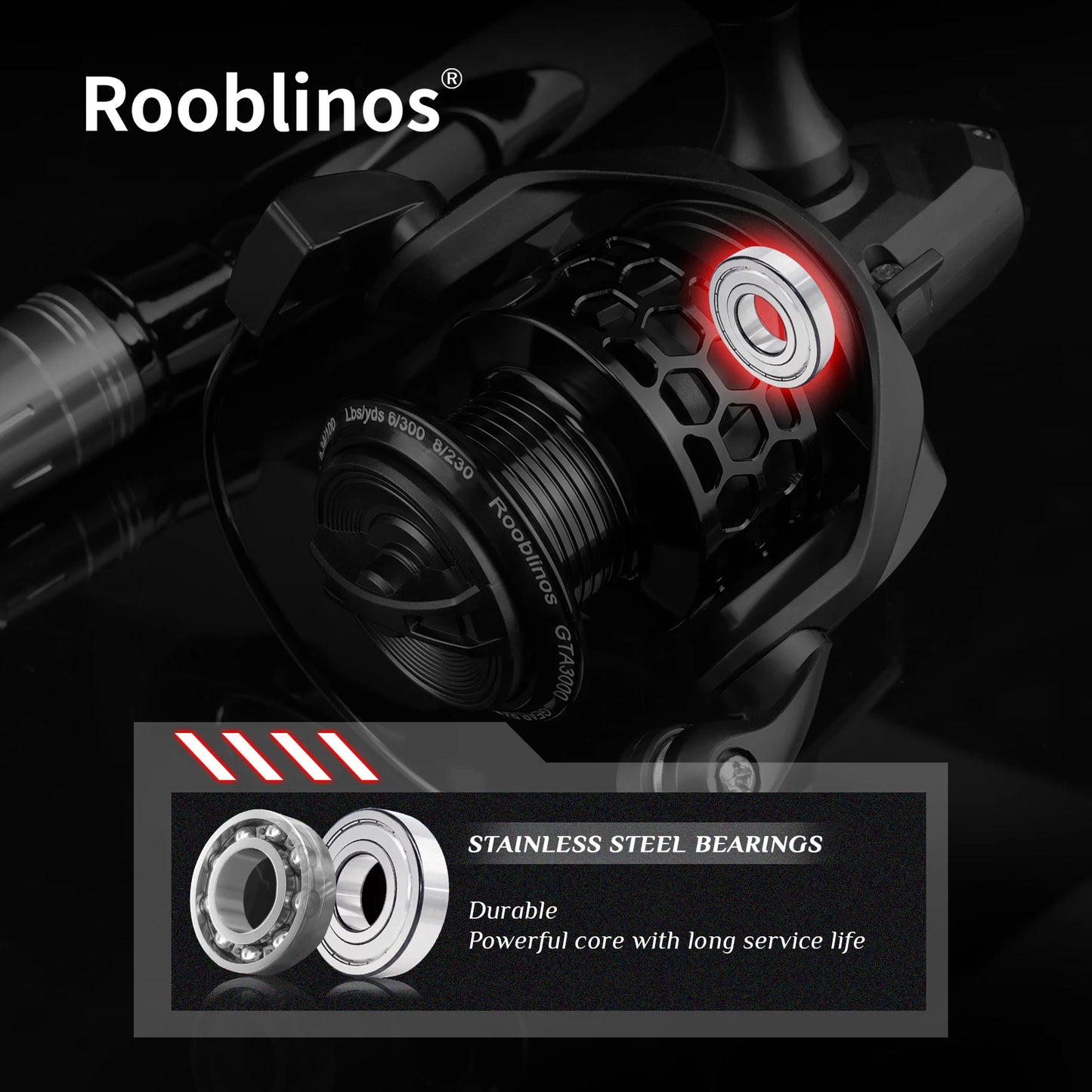 ROOBLINOS Spinning Reel 1000-7000 Series Metal Universal Reel for Freshwater Sea Fishing Reel