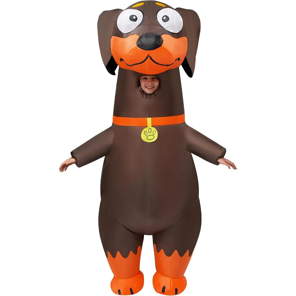 Festival Party Dachshund Inflatable Costume Adult Funny Dress Up Cartoon Pet Animal Costume Halloween Party Inflatable Costume