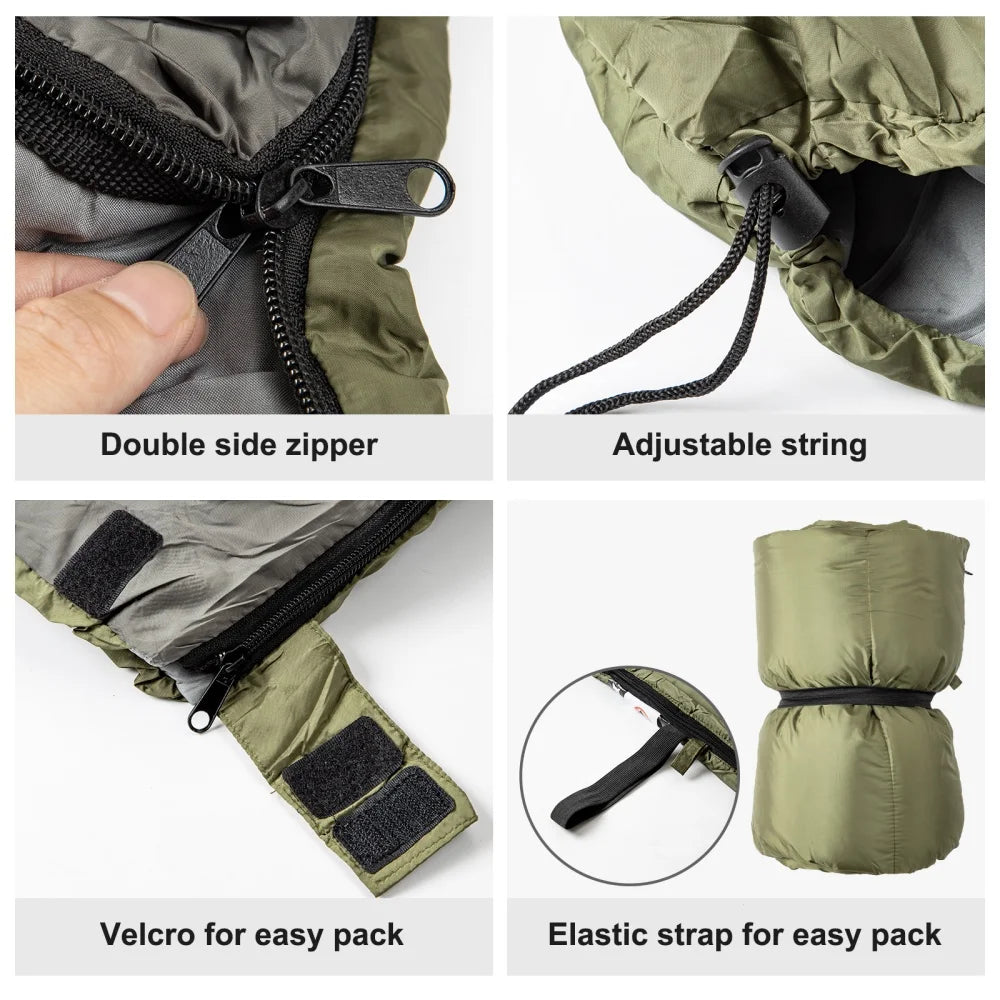 Night Cat Camping Sleeping Bag for Adults 3 Seasons Portable Lightweight Backpacking Hiking Traveling Indoor Outdoor Temperature 41–59 °F 2.6x6.3ft Switch to a Quilt or Blanket