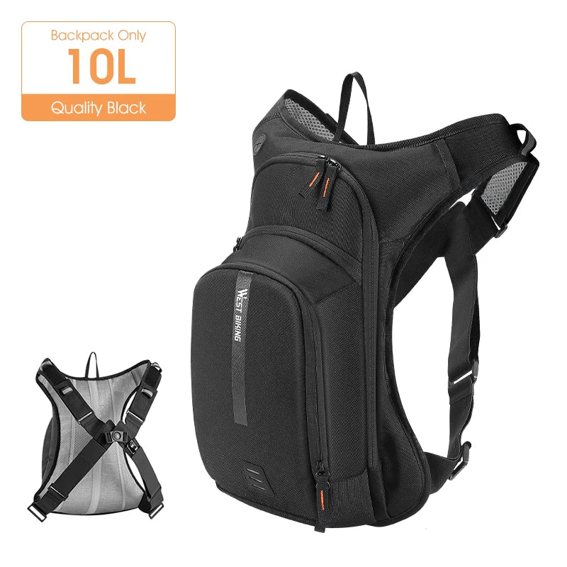 10L Cycling Hydration Backpack Ergonomic Cross Harness Climbing Hiking Outdoor Sport Travel Reflective Backpack