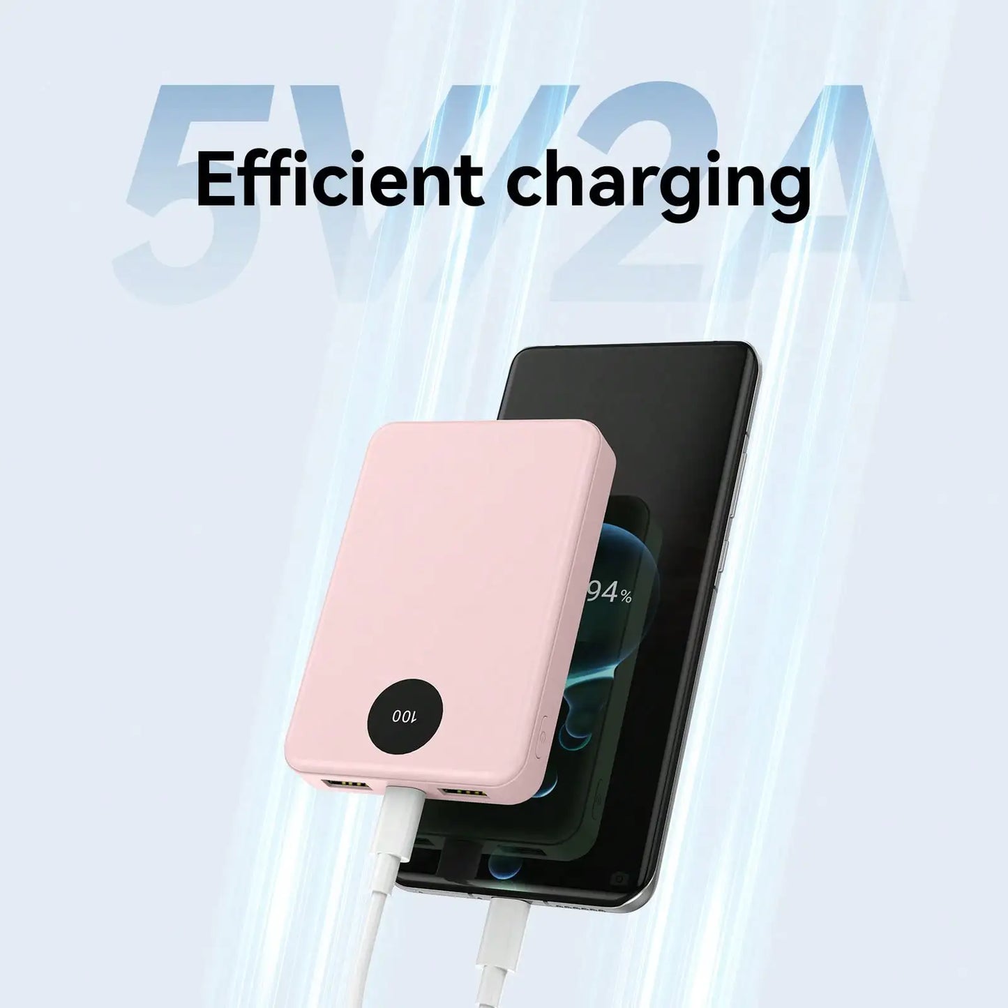 10000mAh Portable Power Bank Mobile Phone Charger, Small And Lightweight, Built-In Type-C Two-Way Charging And Discharging, Equipped With 2 USB-A Ports And Battery Level Display. Can Charge 3 Phones Simultaneously, Compatible