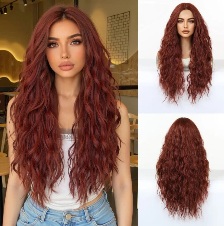 Halloween TopsShe 26 Inch Long Wavy Synthetic Wig Platinum Blonde with Dark Root, Heat Resistant Natural Looking Ombre Blonde Wigs for Women Cosplay Costume Party Daily Wear, Full Flowing Soft Wave Hair Styling Glamour Fashio