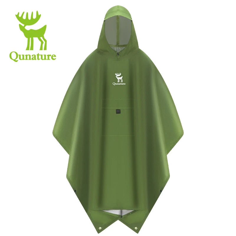 Qunature Raincoat 3000mm+ WaterResistan Lightweight Multifunctional Sky Curtain Floor Mat Hiking Fishing Climbing Cycling Poncho