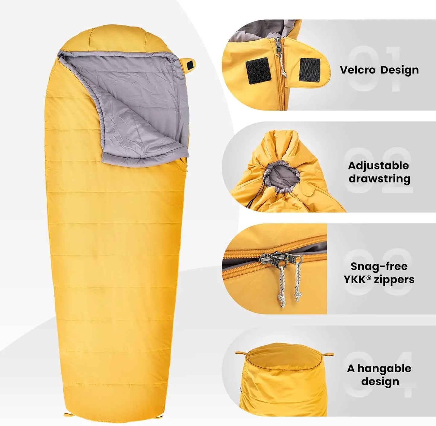 Mummy Sleeping Bag for Camping, Hiking and Backpacking - Survival Gear