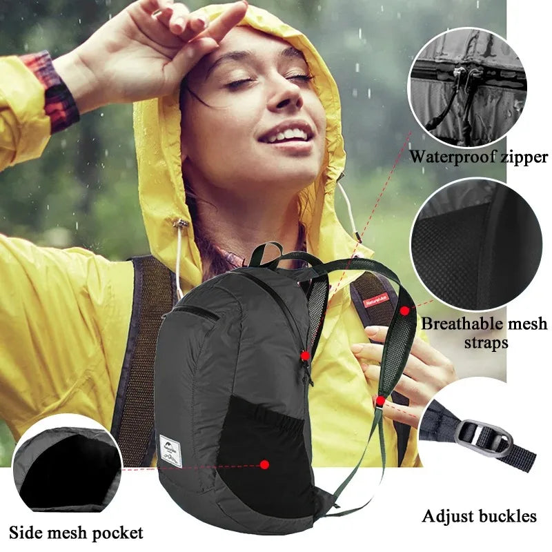 Ultra Lightweight 18L Camping Backpack Portable Waterproof Nylon Bags Man Outdoor Hiking Sports Travel Backpack