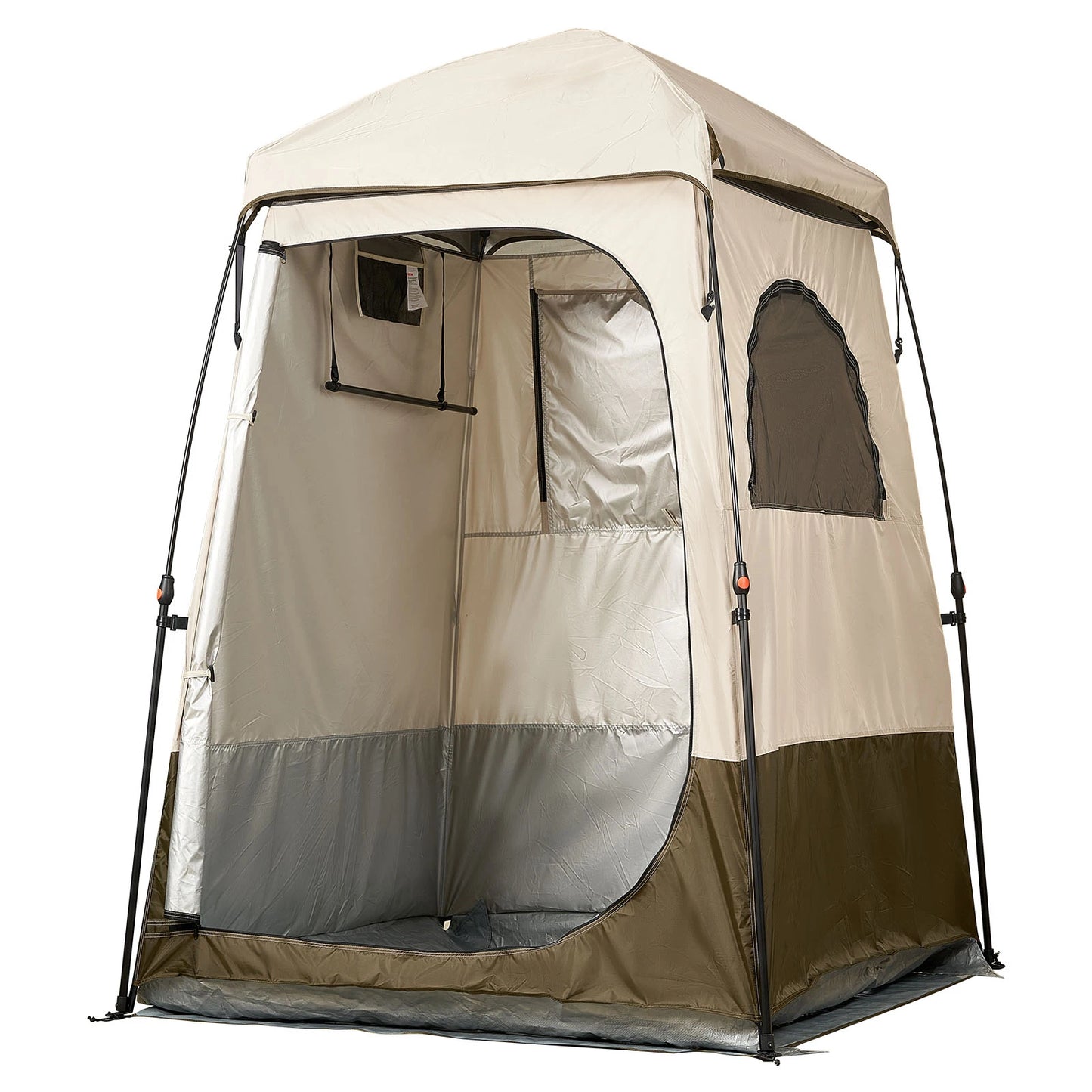 SucceBuy Camping Shower Tent 1 Room Foldable Privacy Tent Changing Room with Ground Stakes Ropes Carry Bag and Crossbar