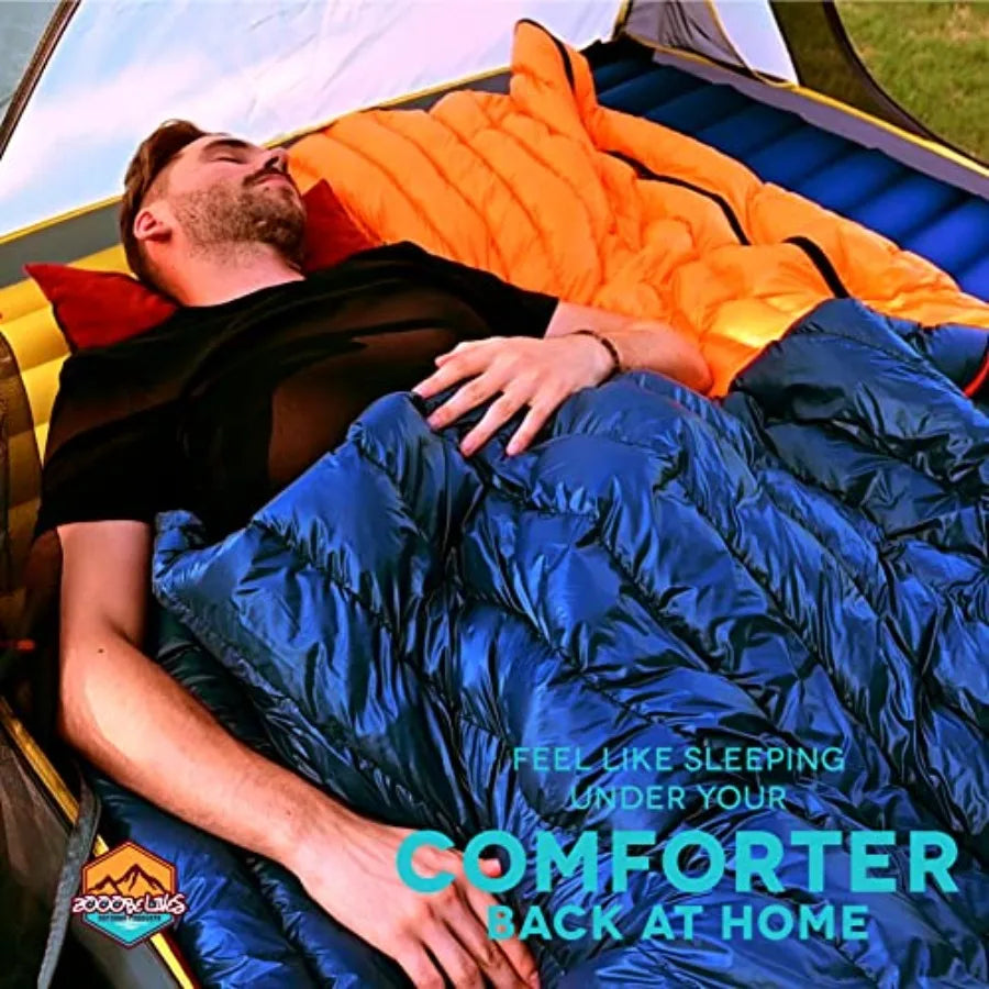 Ultralight Backpacking 32-50F Down Sleeping Bag - 27oz Ultra Compact 650 Fill Power Envelope Sleeping Bag for Hiking Camping