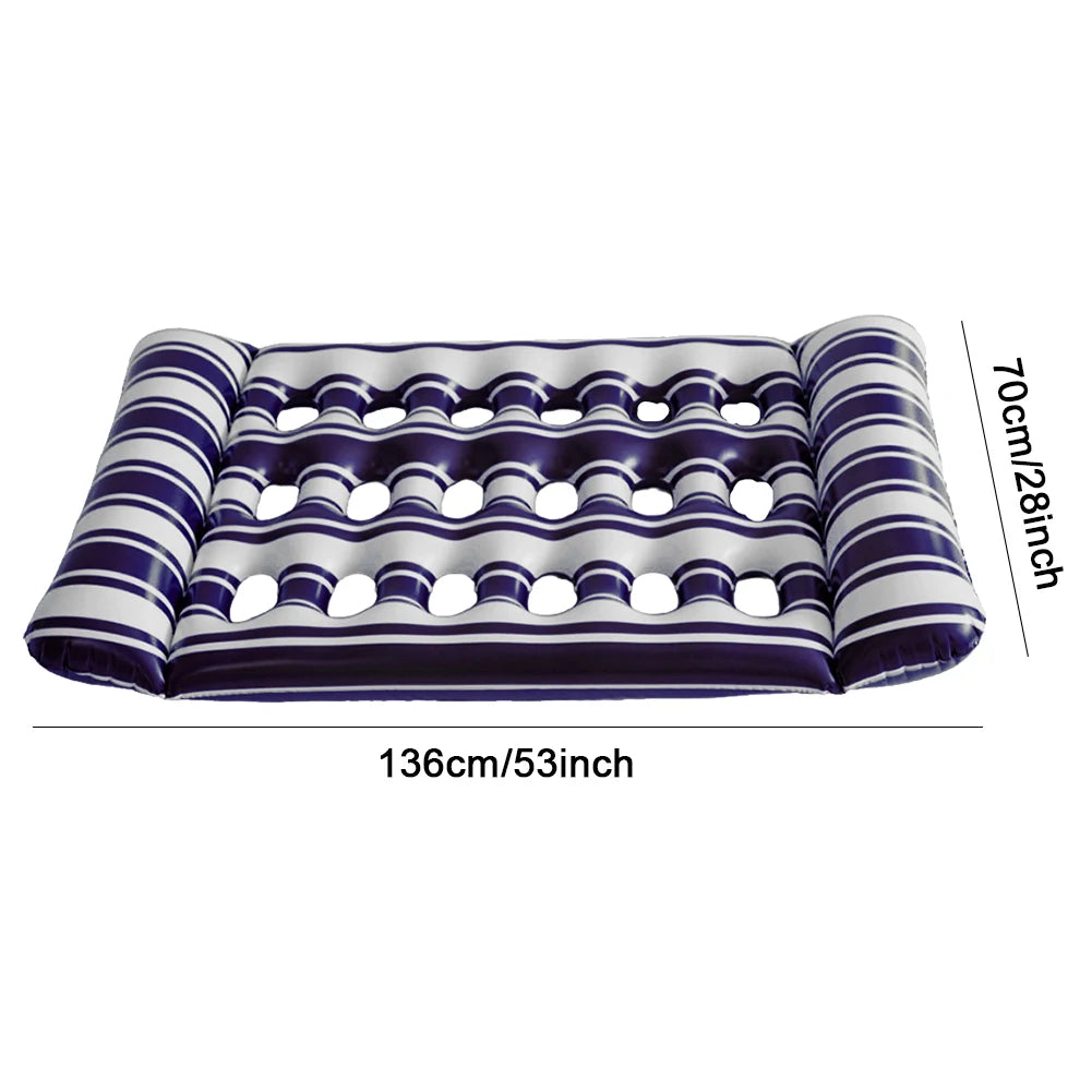 Inflatable Floating Swimming Mattress Sea PVC Hammock Recliner Chair Foldable Floating Lounger Air Mat Pool Party  Lounge Bed