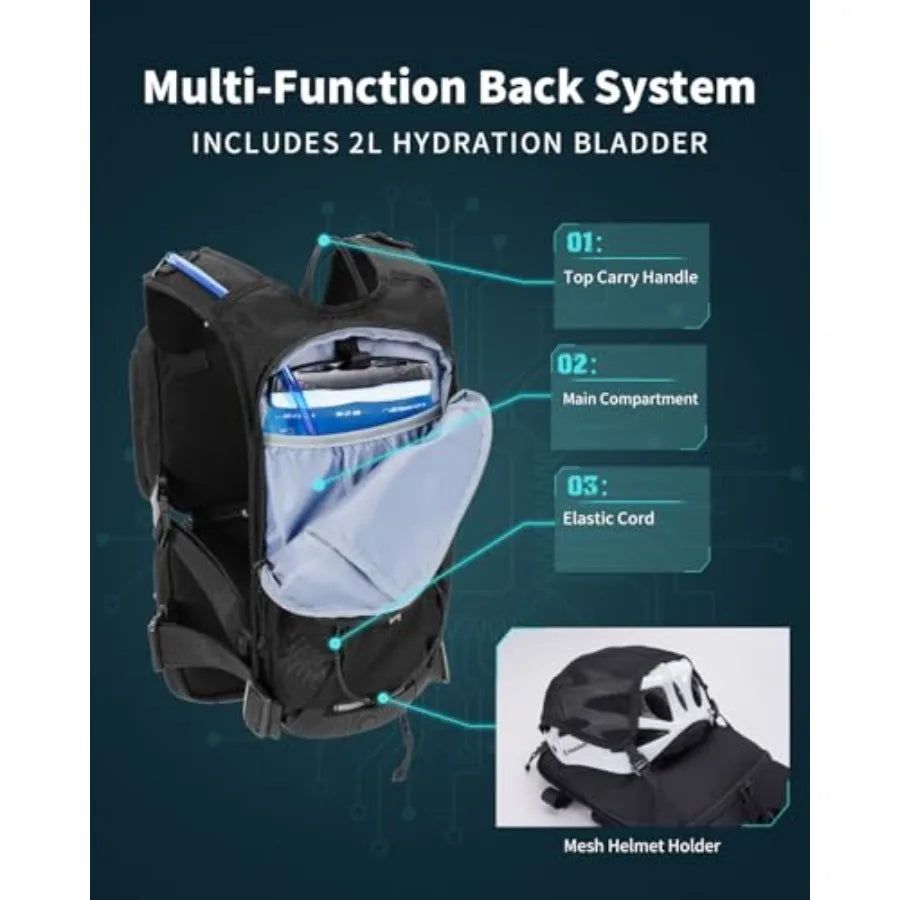 3-in-1 Running Vest with 2L Water Bladder Lightweight Tactical Hydration Backpack with Detachable Waist Pack Reflective Chest