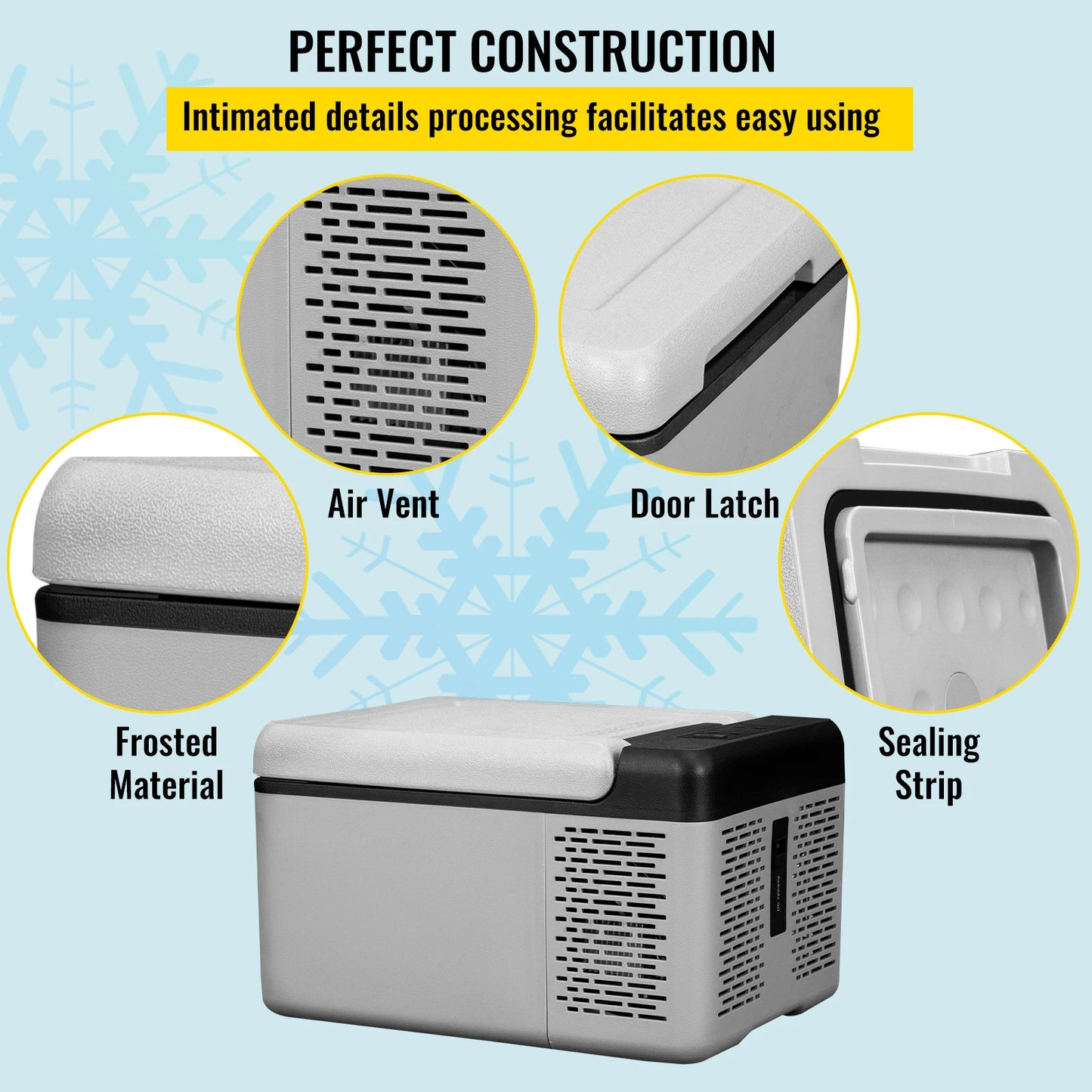 SucceBuy 9L 15L Car Refrigerator Portable Compressor Fridge Freezer Cooler DC 110-240V AC for RV Travelling Camping Fishing