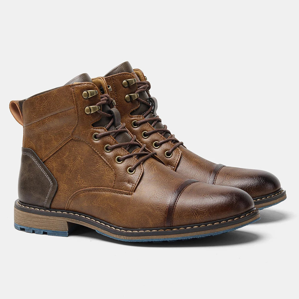 Size 8-13 Retro Men Boots 2026 Fashion Comfortable Spring Leather Boots