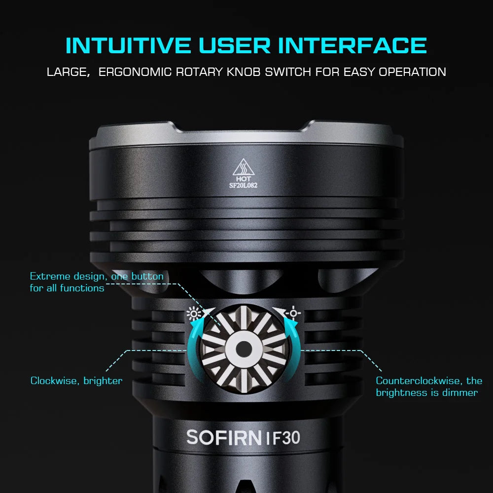 Sofirn IF30 LUMINUS SFT40 LED Flashlight Powerful 12000lm 32650 Battery Lanterna USB C Rechargeable Torch Outdoor Camping Light
