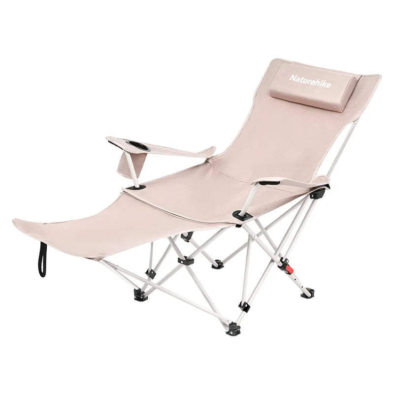 Naturehike 3-Position Adjustable Recliner Portable Folding Reclining Camping Chair with Footrest for Beach Lunch Easy Storage