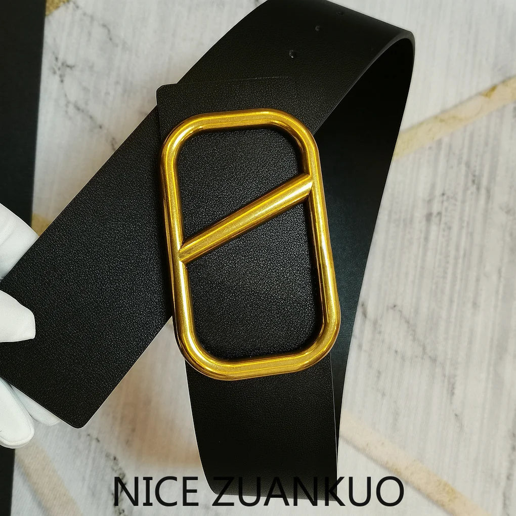 Women's Genuine Leather Belt, Luxurious Italian Women's Belt, 2026 New Style Fashionable V-shaped Jeans Belt, Ultra-wide Letter Logo Personalized Dress Belt, Slimming and Shaping Leather Belt, High-end Brand Belt.