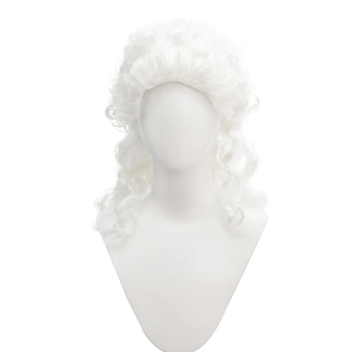 White High Quality Synthetic Fiber Heat Resistant Durable Curly Wig Baroque Court Style Big Curls Fluffy Voluminous Long Hair Adjustable Cap for Women Men Costume Cosplay Party Halloween Masquerade Theatre Stage Show Historic