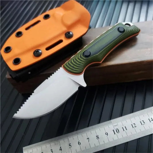 Two-tone G10 Handle 8Cr13Mov Blade Fixed Blade Straight Knife Outdoor Hunting Self-defense EDC with Sheath Knives